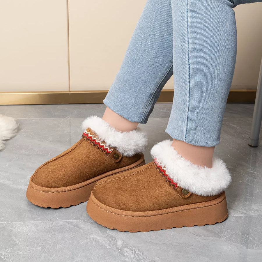 Round Toe Platform Ankle Boots Apparel and Accessories