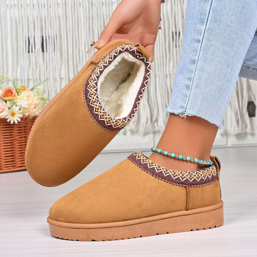 Round Toe Platform Ankle Boots Camel Color / 36 Apparel and Accessories