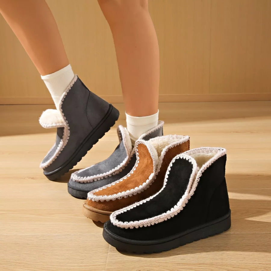 Round Toe Platform Boots Apparel and Accessories