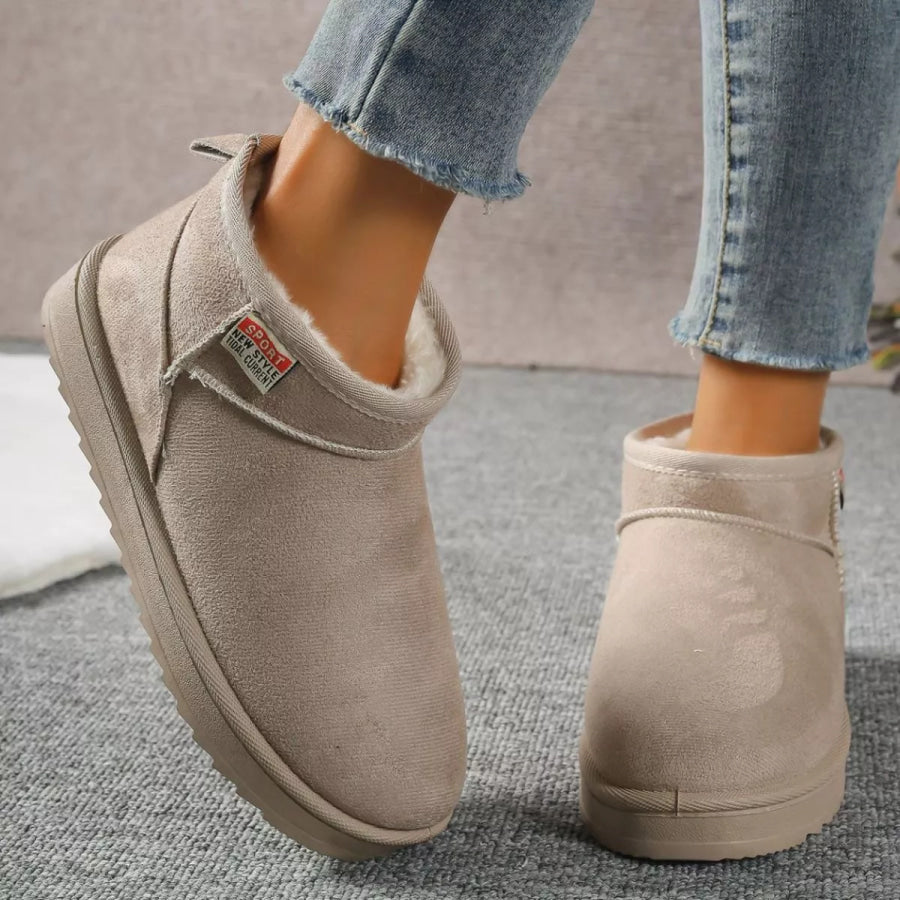 Round Toe Platform Boots Apparel and Accessories