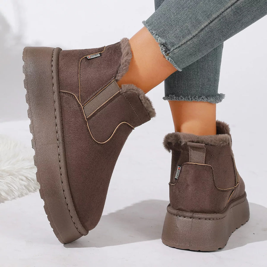 Round Toe Platform Boots Apparel and Accessories