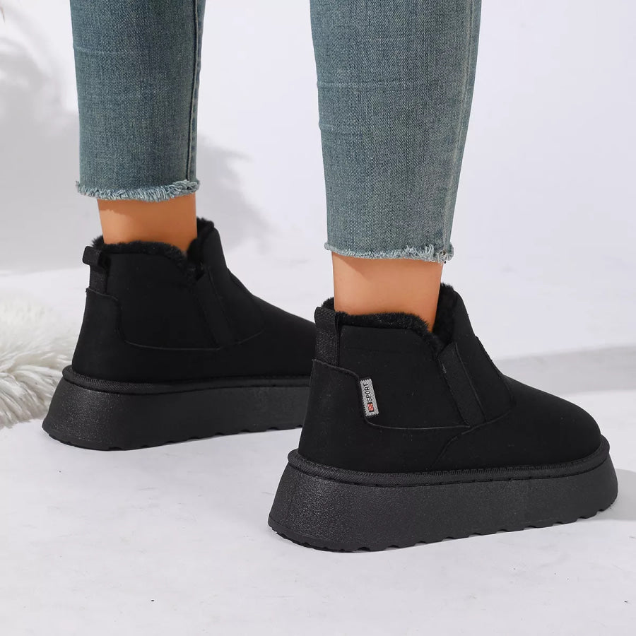 Round Toe Platform Boots Apparel and Accessories