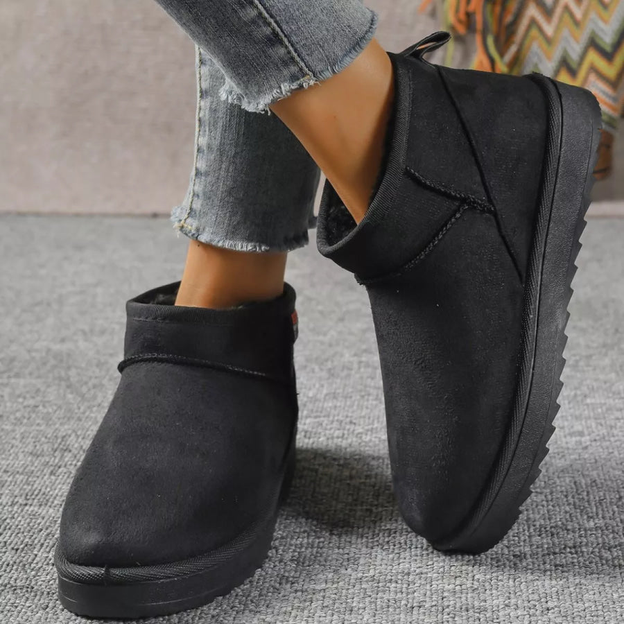 Round Toe Platform Boots Apparel and Accessories