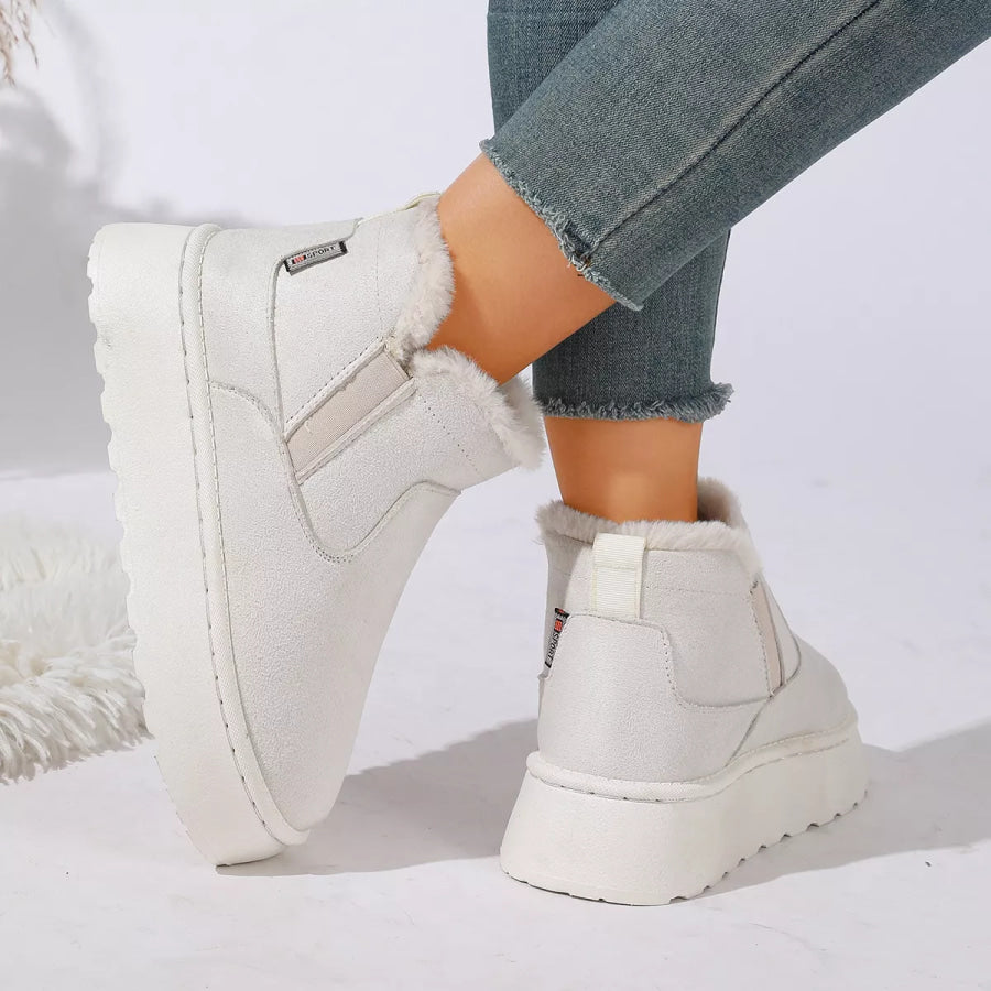 Round Toe Platform Boots Apparel and Accessories
