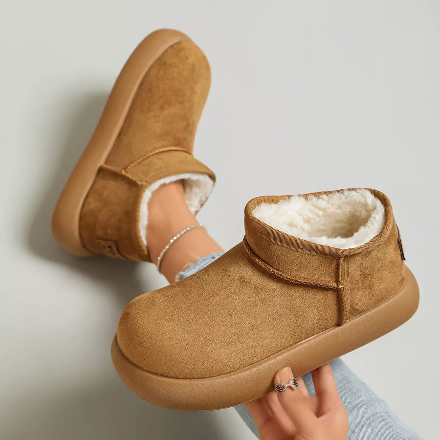 Round Toe Platform Boots Apparel and Accessories