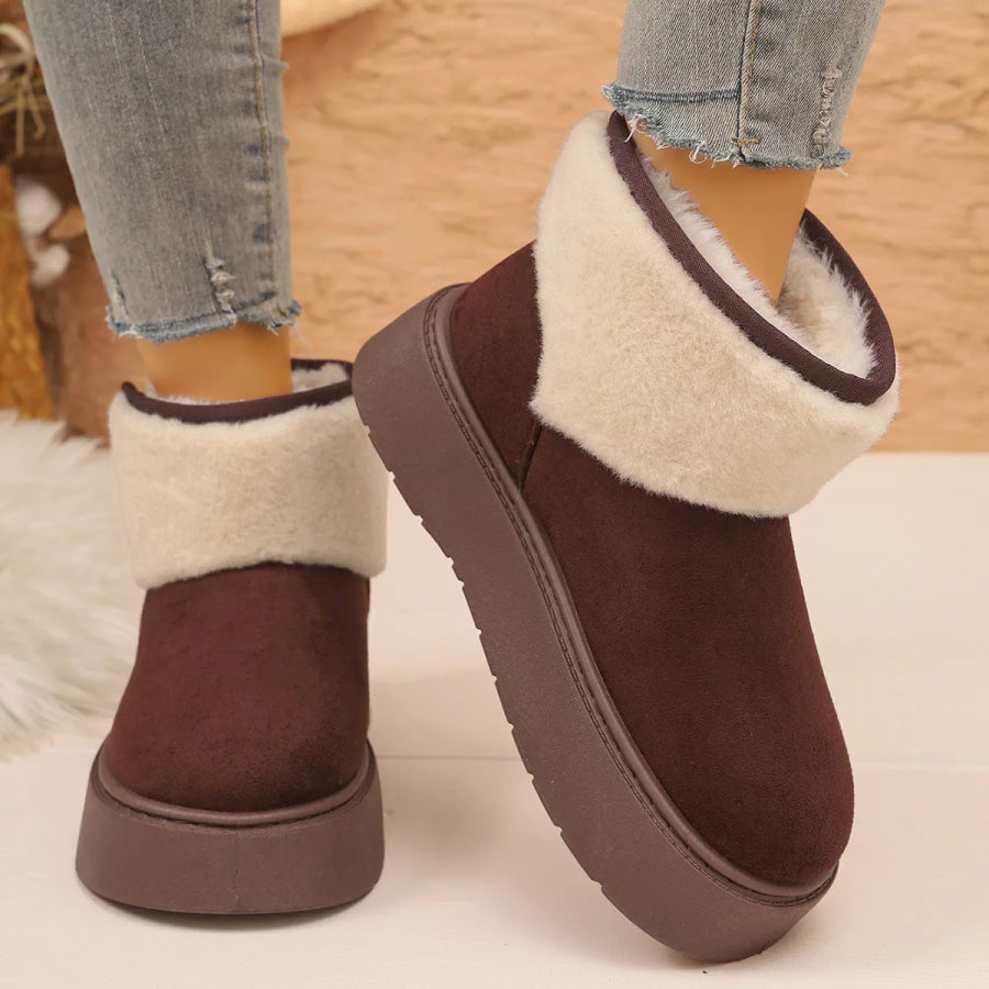 Round Toe Platform Boots Apparel and Accessories