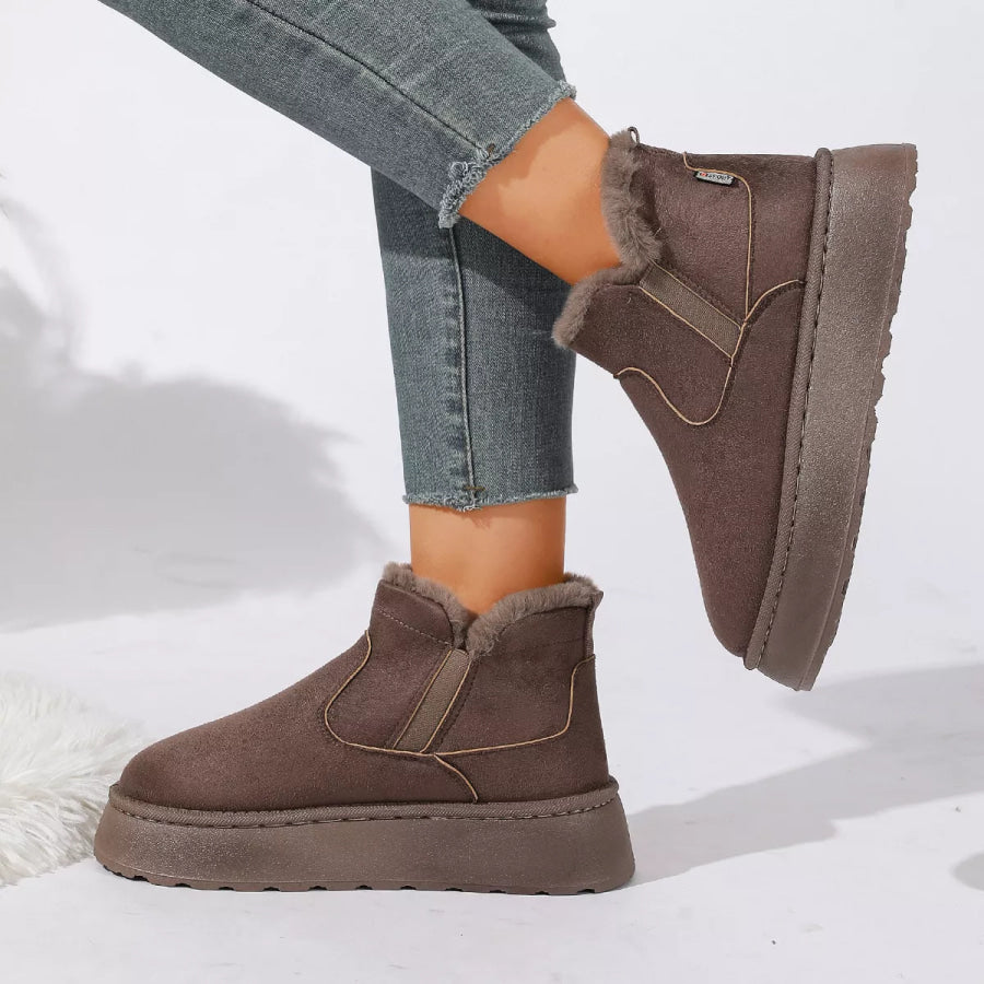 Round Toe Platform Boots Apparel and Accessories