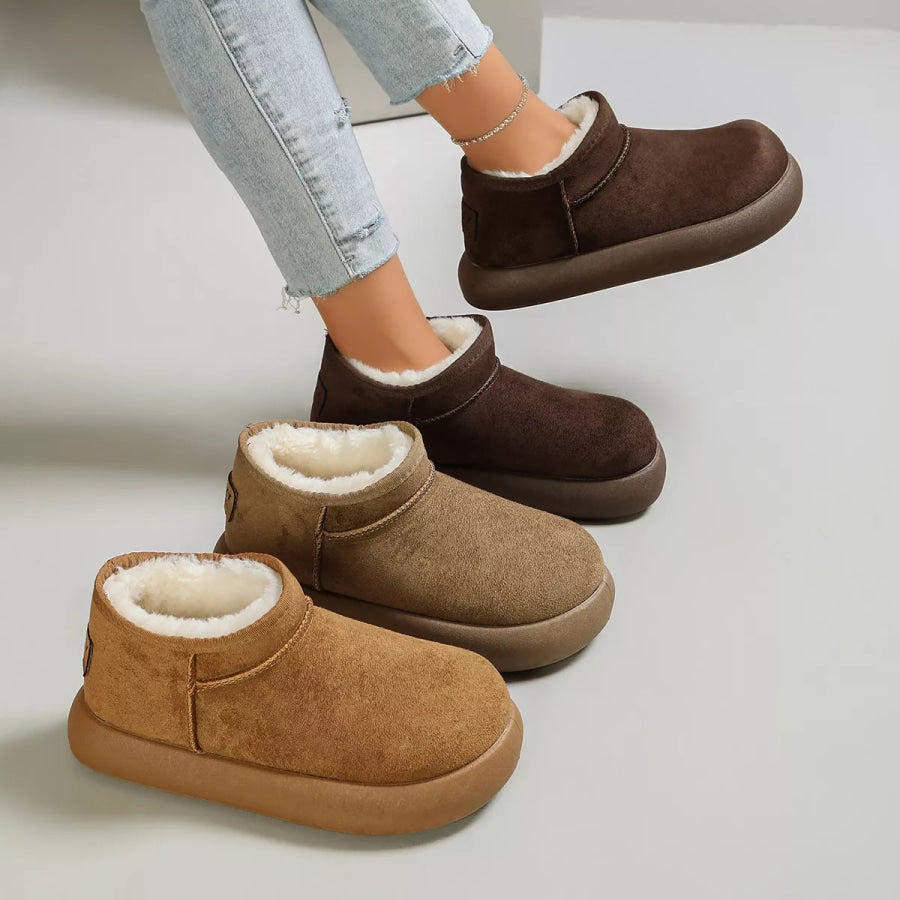 Round Toe Platform Boots Apparel and Accessories