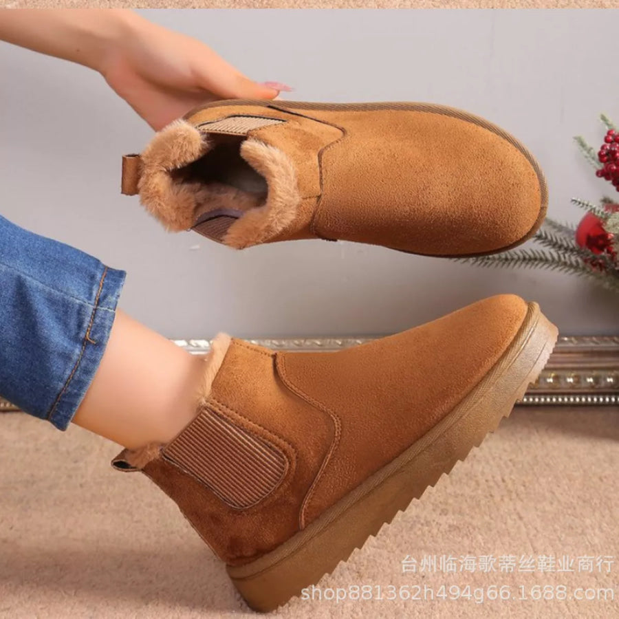 Round Toe Platform Boots Apparel and Accessories