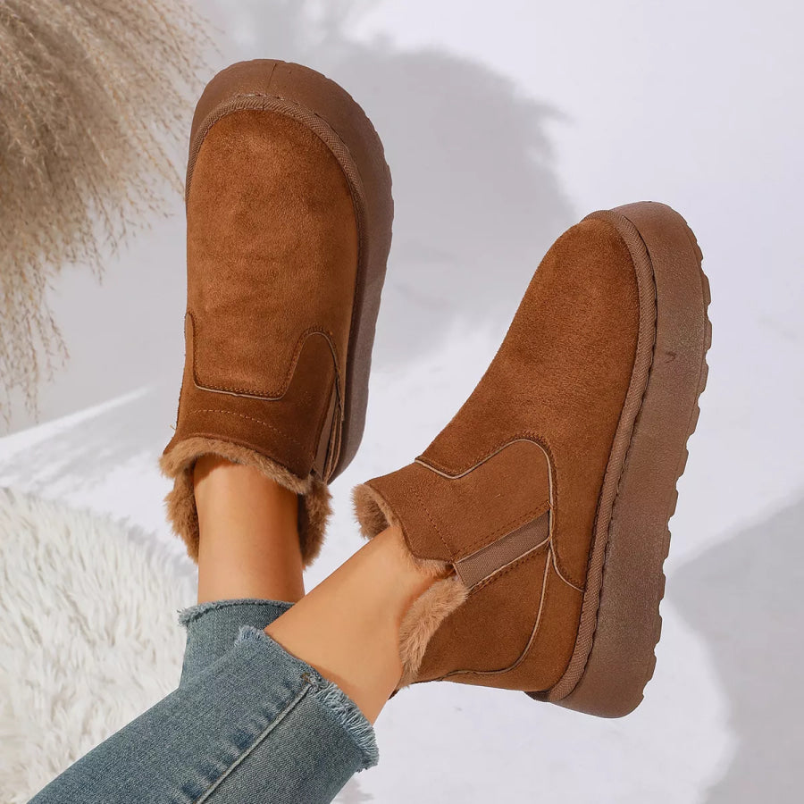 Round Toe Platform Boots Apparel and Accessories