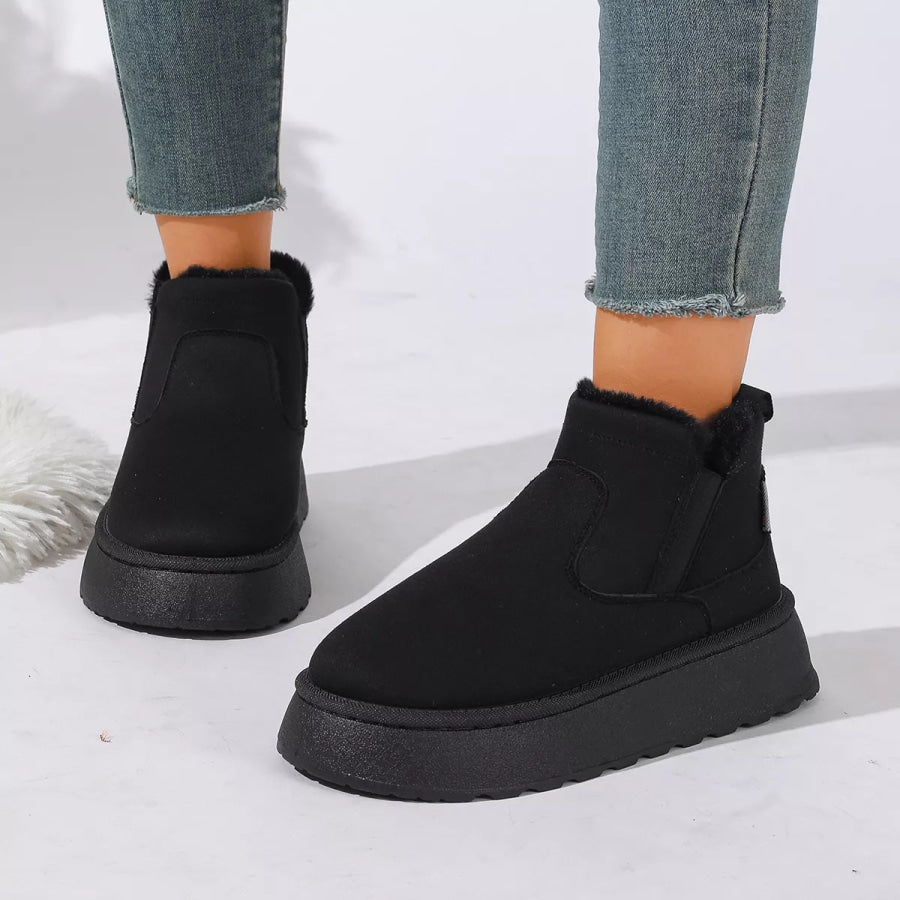 Round Toe Platform Boots Apparel and Accessories