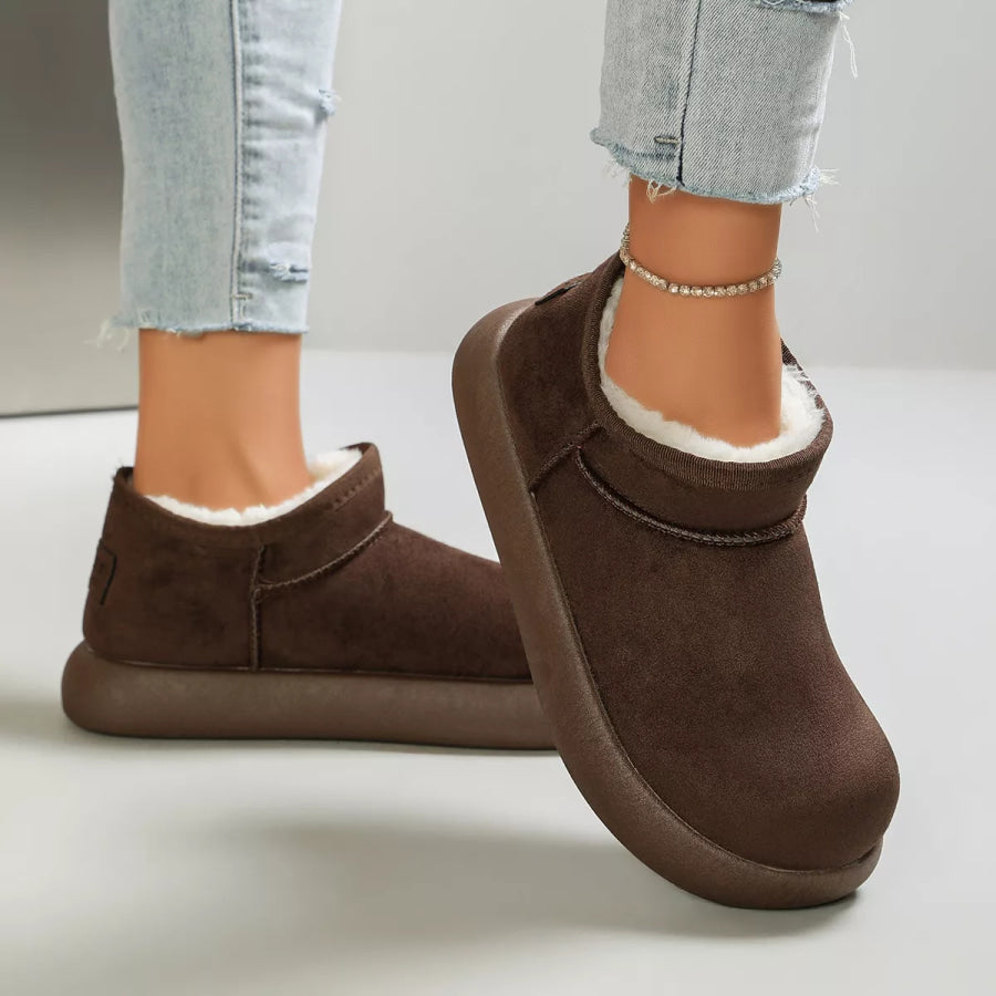 Round Toe Platform Boots Apparel and Accessories