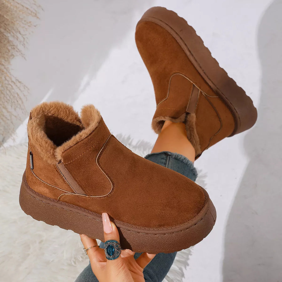 Round Toe Platform Boots Apparel and Accessories