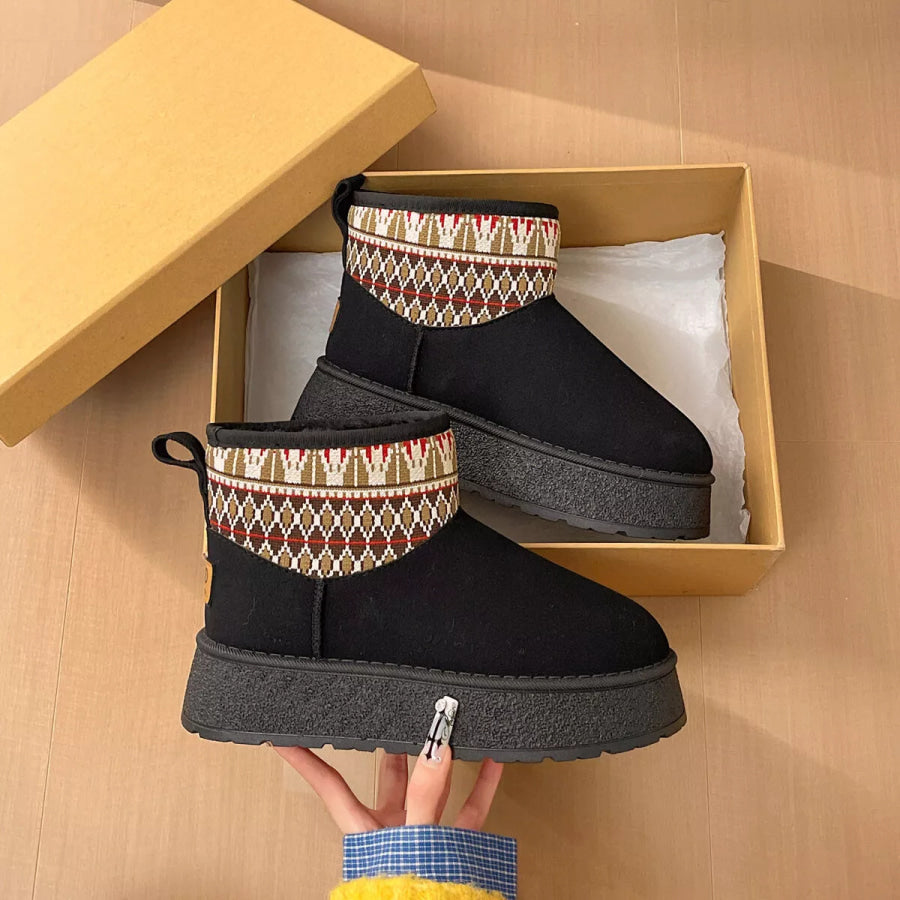 Round Toe Platform Boots Apparel and Accessories