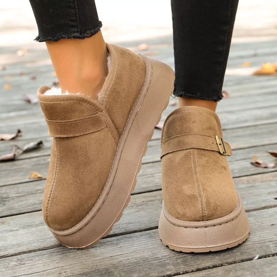 Round Toe Platform Boots Apparel and Accessories
