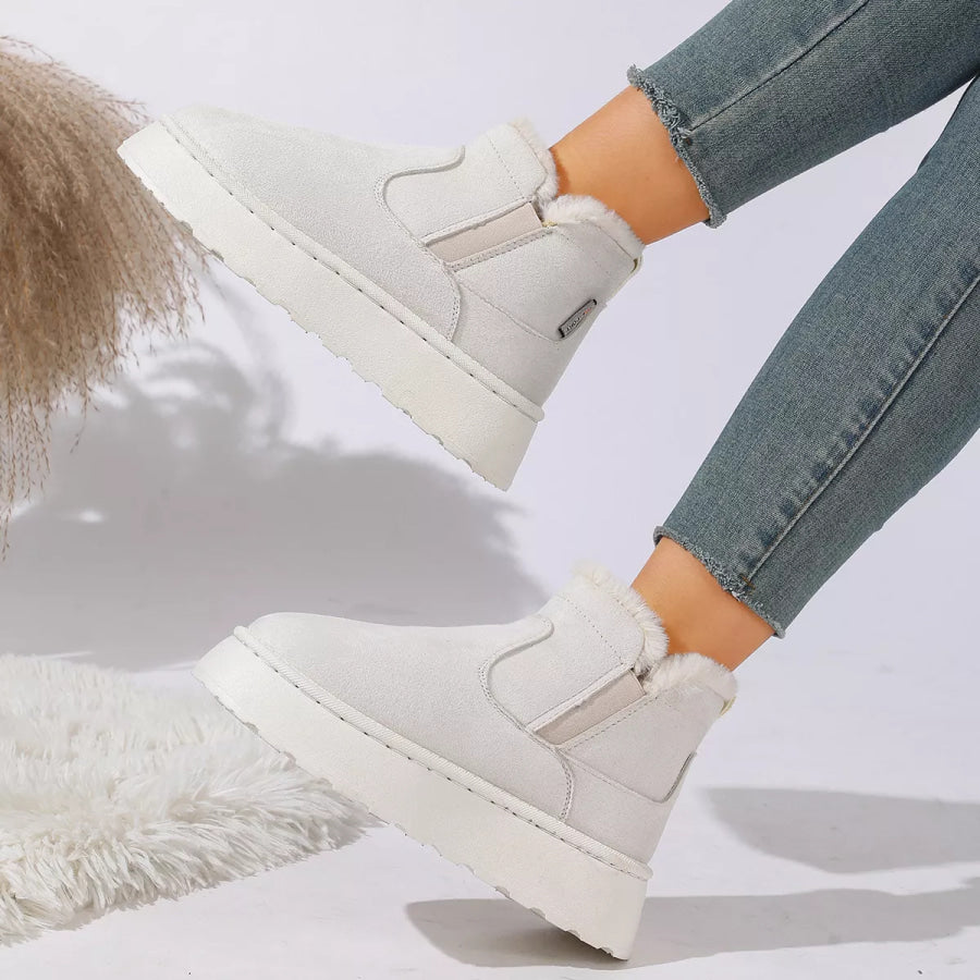 Round Toe Platform Boots Apparel and Accessories