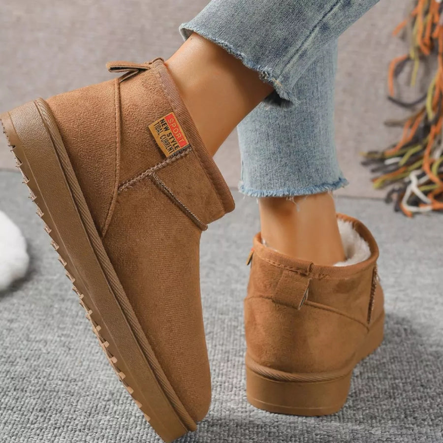 Round Toe Platform Boots Apparel and Accessories