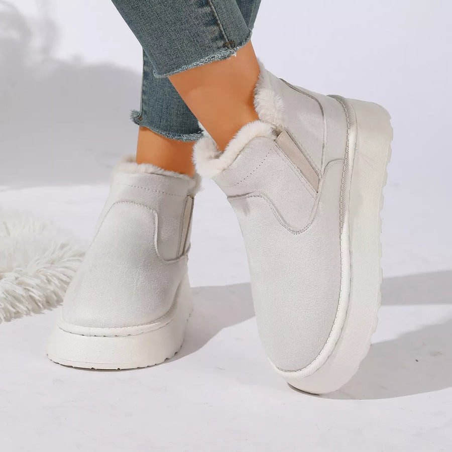 Round Toe Platform Boots Apparel and Accessories