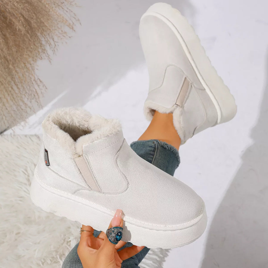 Round Toe Platform Boots Apparel and Accessories