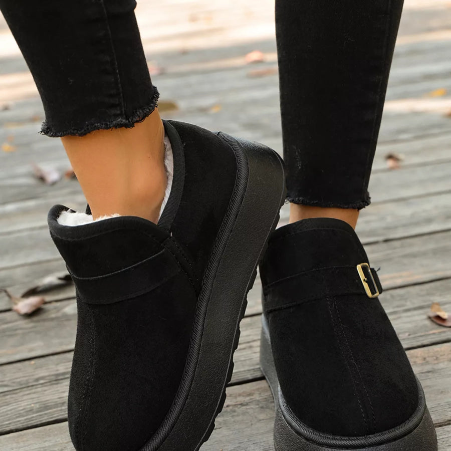 Round Toe Platform Boots Apparel and Accessories