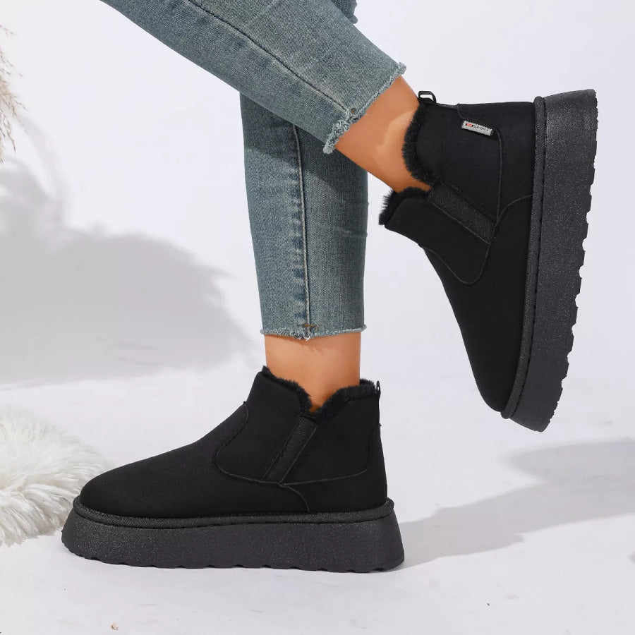 Round Toe Platform Boots Apparel and Accessories