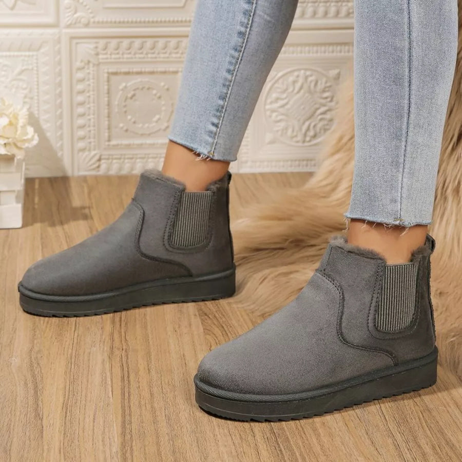 Round Toe Platform Boots Apparel and Accessories