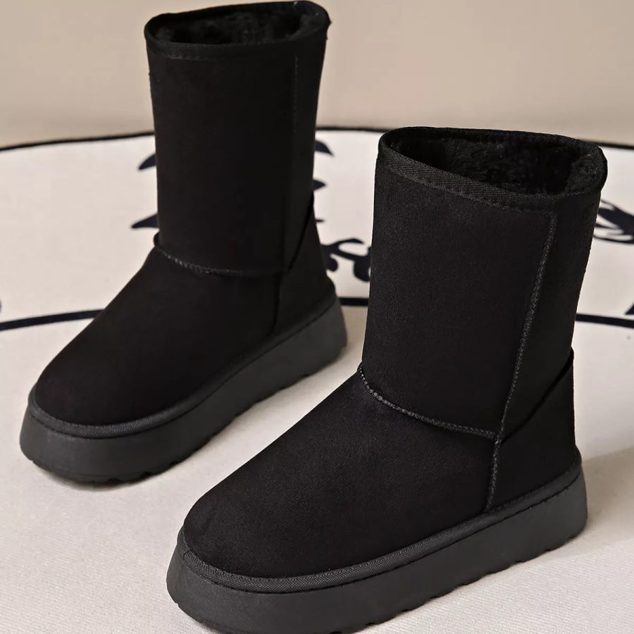 Round Toe Platform Boots Apparel and Accessories