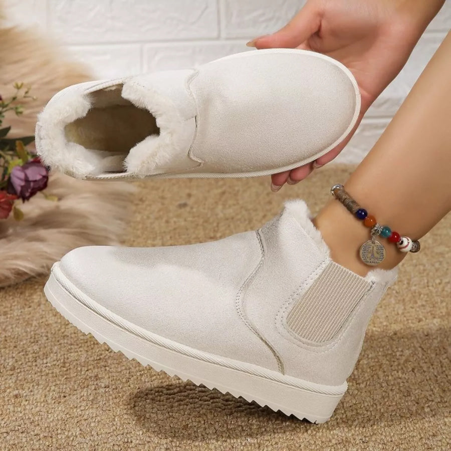 Round Toe Platform Boots Apparel and Accessories