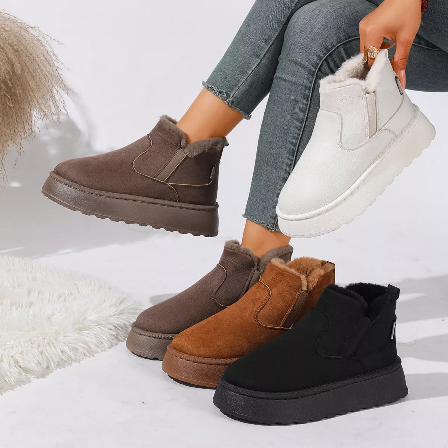 Round Toe Platform Boots Apparel and Accessories