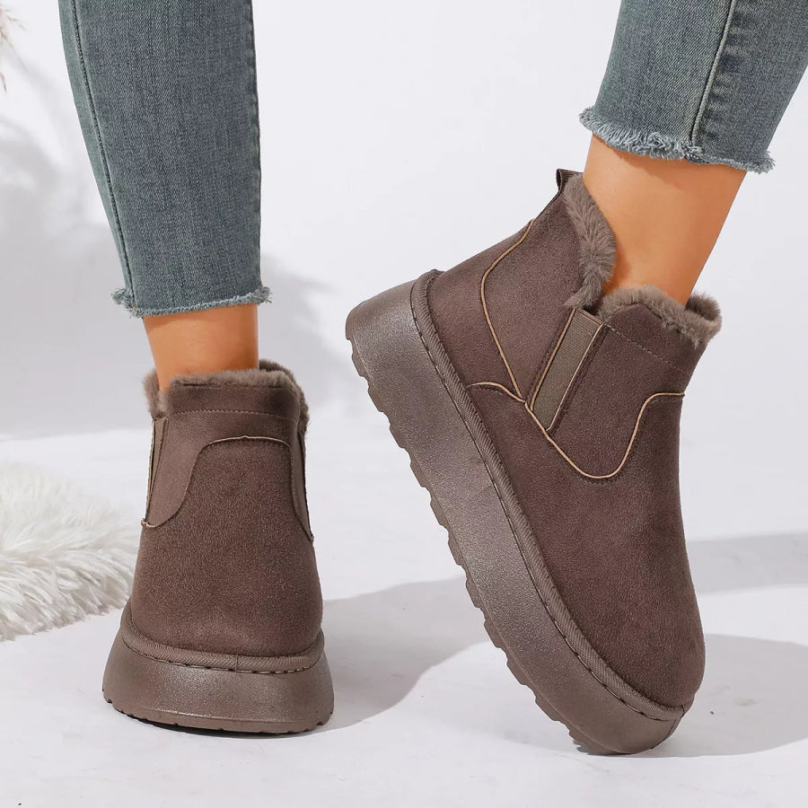 Round Toe Platform Boots Apparel and Accessories