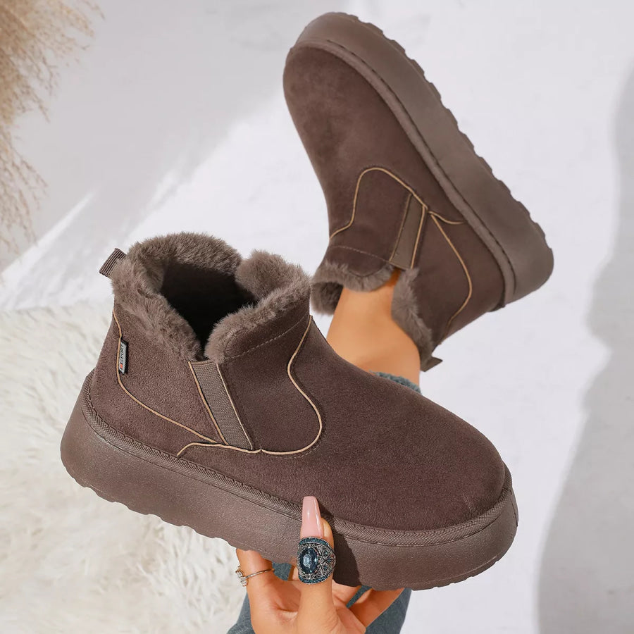 Round Toe Platform Boots Apparel and Accessories