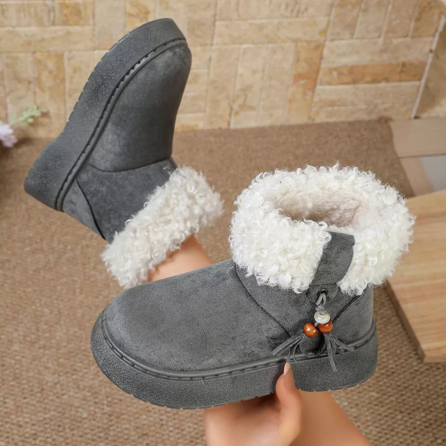 Round Toe Platform Boots Apparel and Accessories
