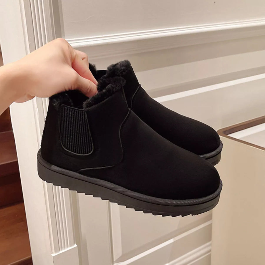 Round Toe Platform Boots Apparel and Accessories