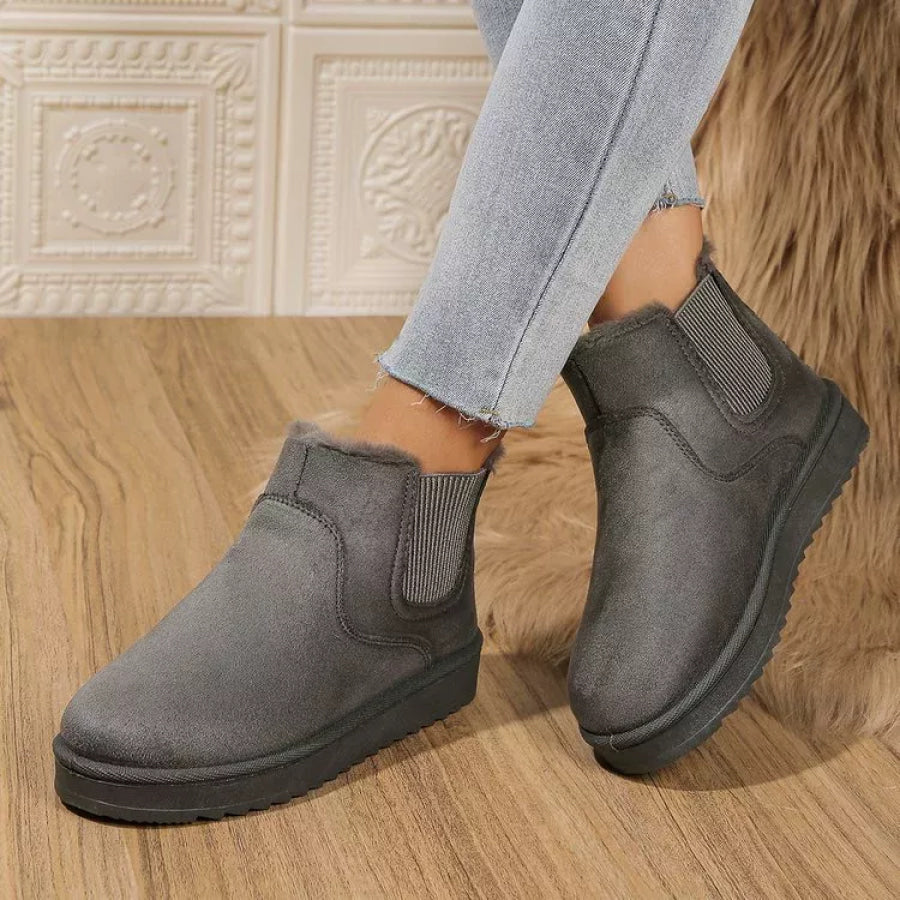 Round Toe Platform Boots Apparel and Accessories