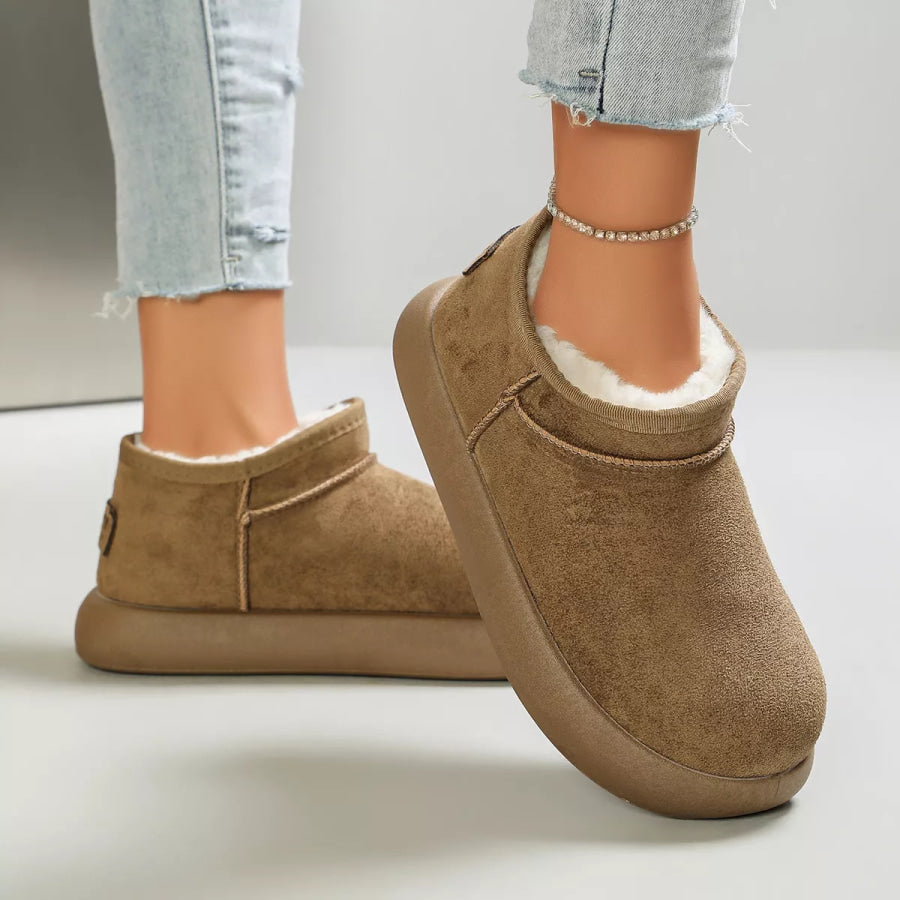 Round Toe Platform Boots Apparel and Accessories