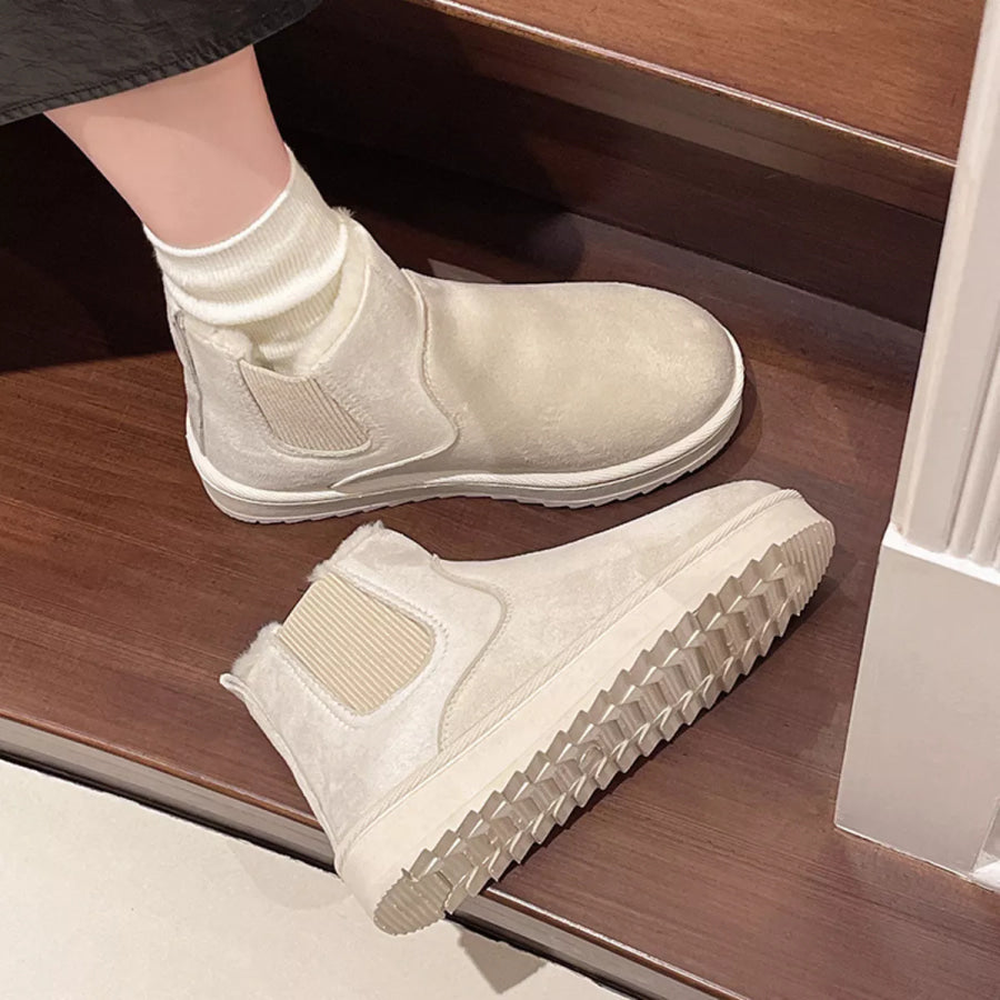 Round Toe Platform Boots Apparel and Accessories