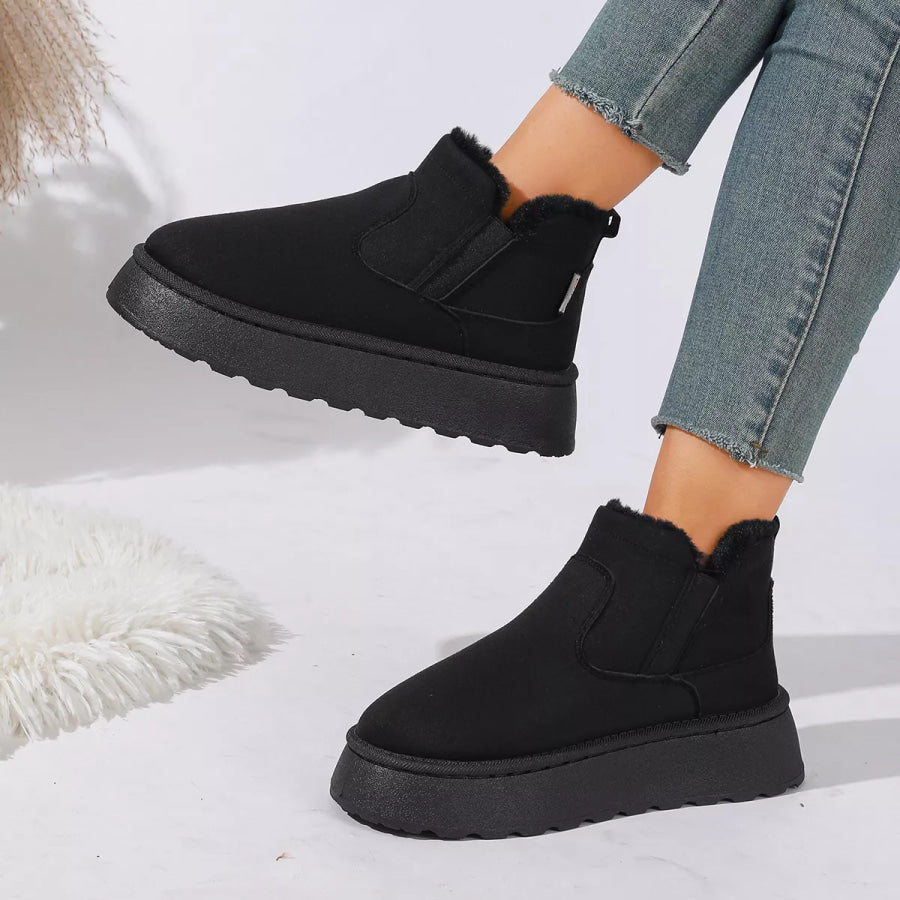 Round Toe Platform Boots Apparel and Accessories