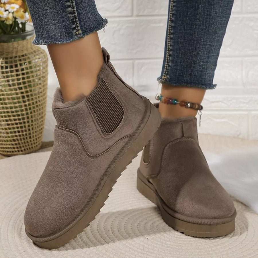 Round Toe Platform Boots Apparel and Accessories