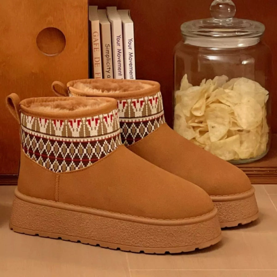 Round Toe Platform Boots Apparel and Accessories