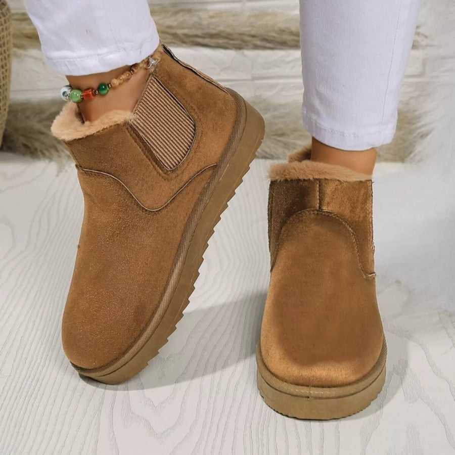 Round Toe Platform Boots Apparel and Accessories
