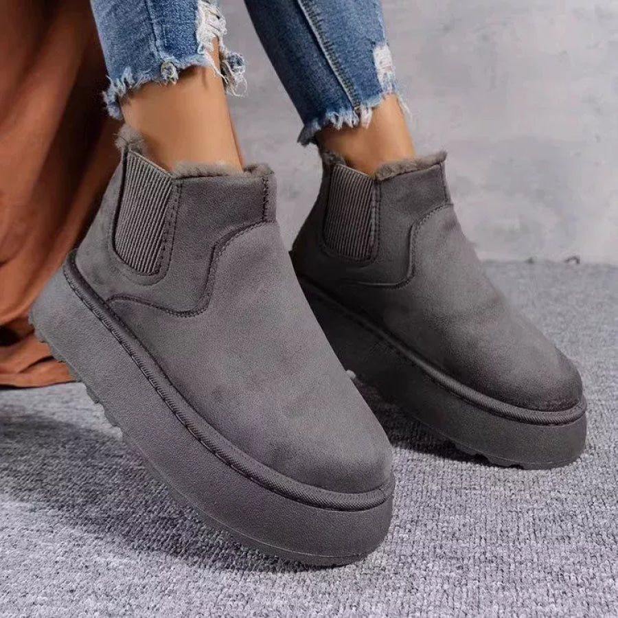 Round Toe Platform Boots Apparel and Accessories
