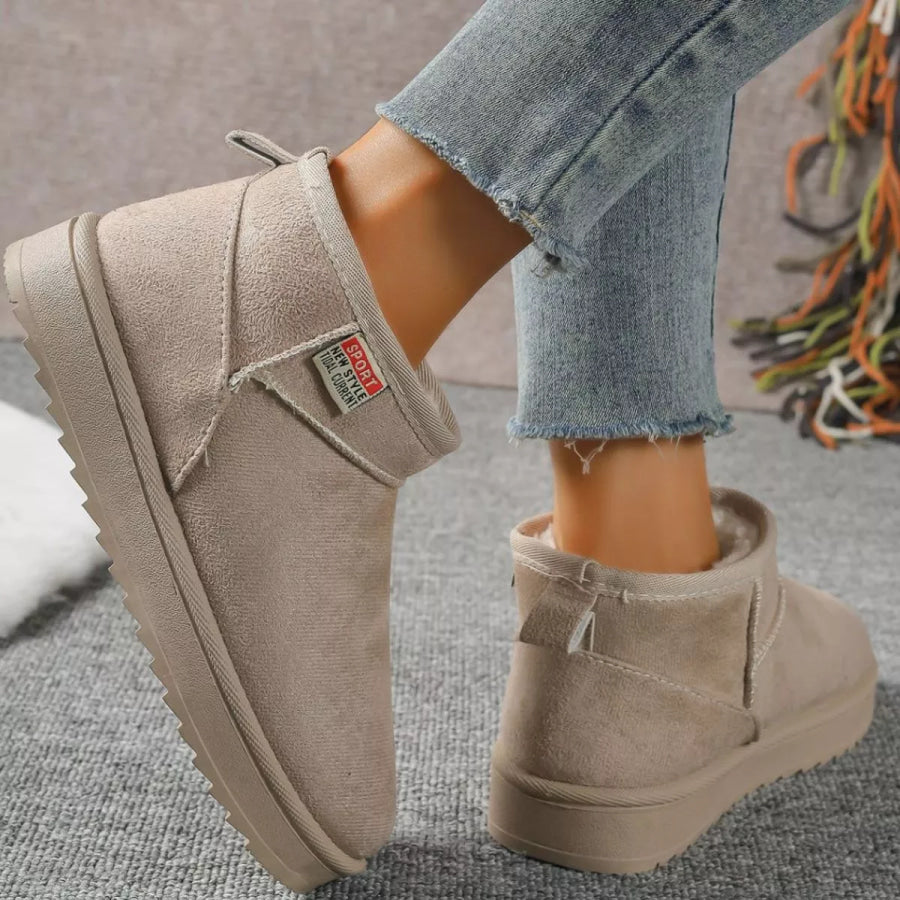 Round Toe Platform Boots Apparel and Accessories