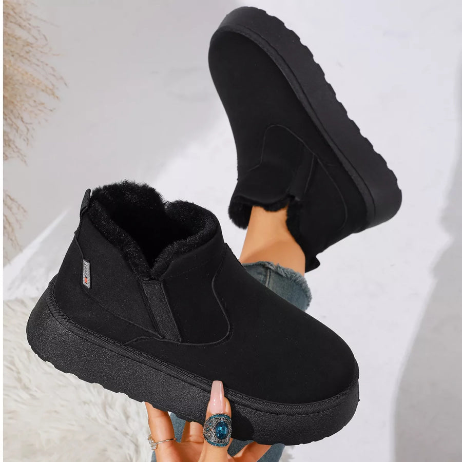 Round Toe Platform Boots Apparel and Accessories