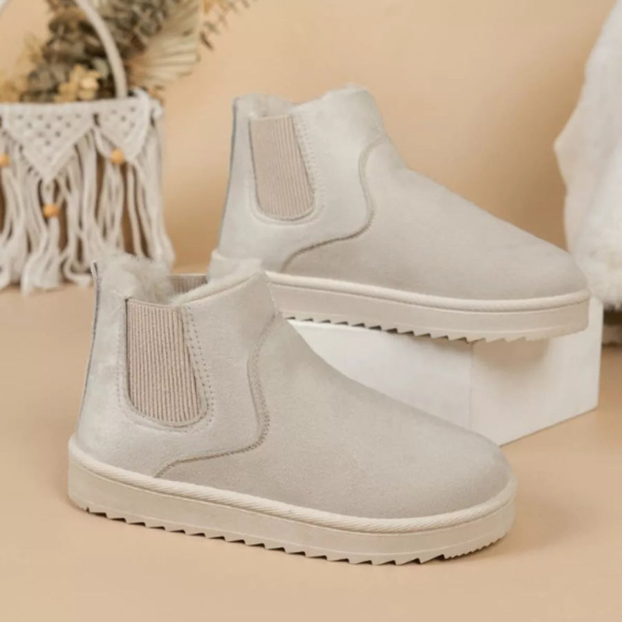 Round Toe Platform Boots Apparel and Accessories