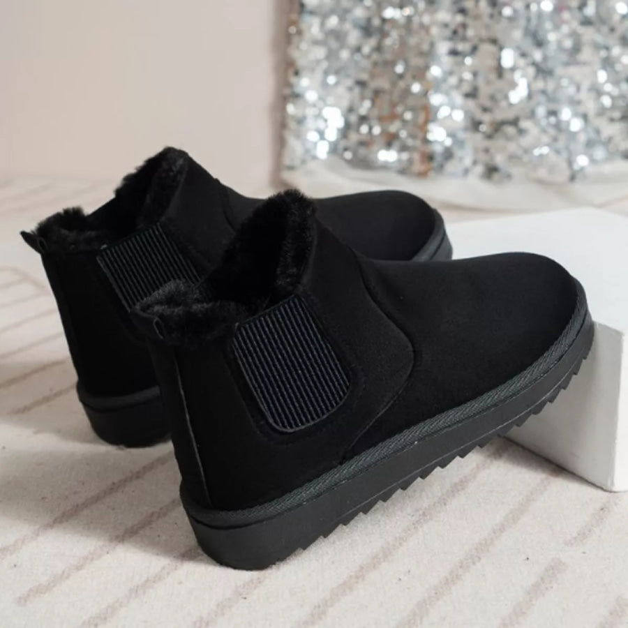 Round Toe Platform Boots Black / 36 Apparel and Accessories