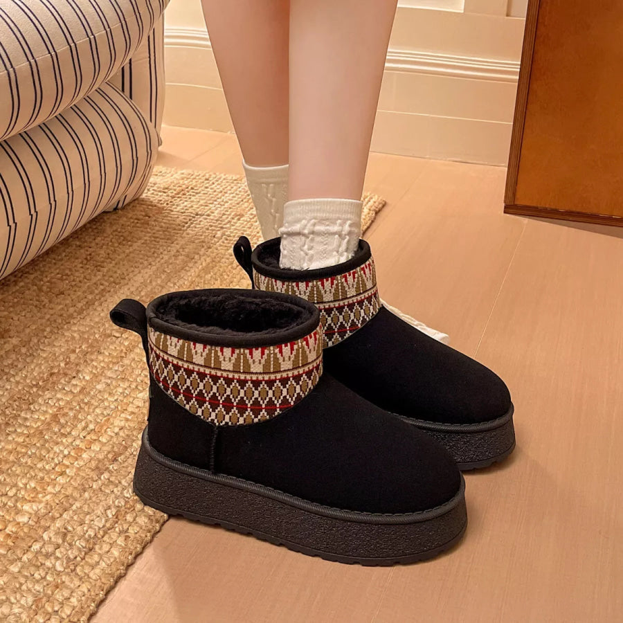 Round Toe Platform Boots Apparel and Accessories