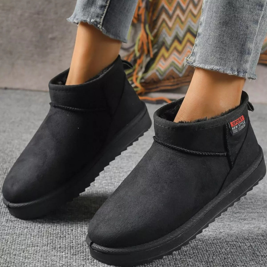 Round Toe Platform Boots Black / 36 Apparel and Accessories
