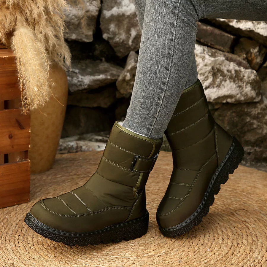 Round Toe Platform Boots Green / 36 Apparel and Accessories
