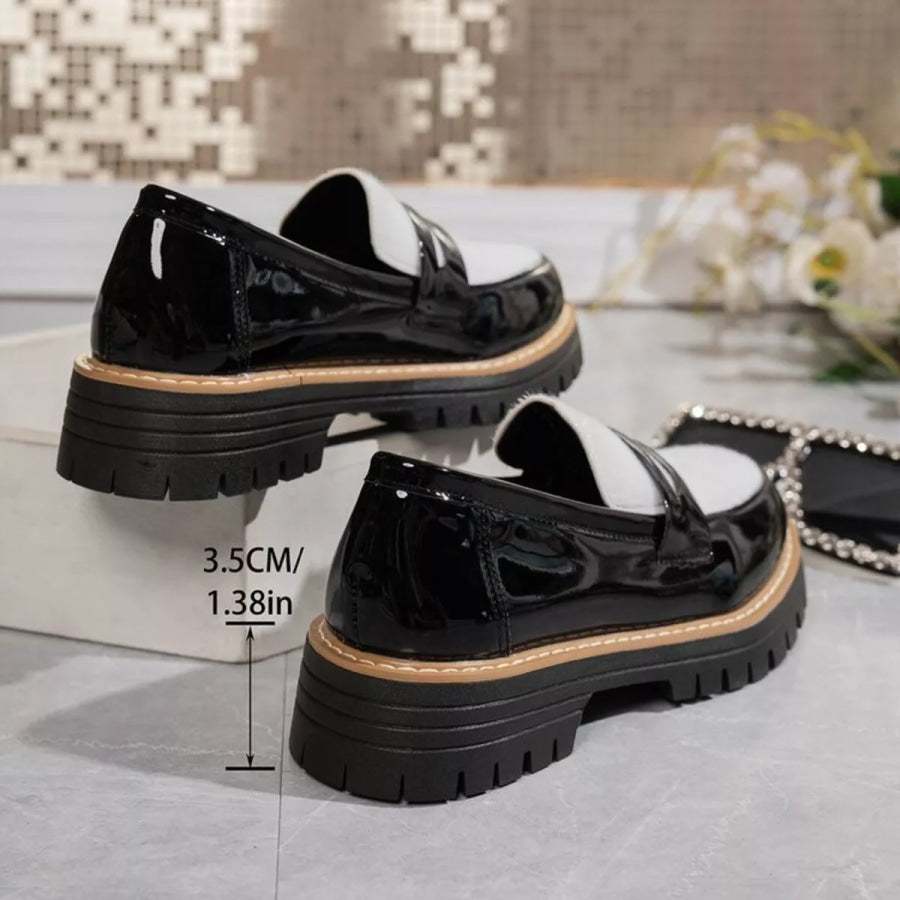 Round Toe Platform Loafers Apparel and Accessories