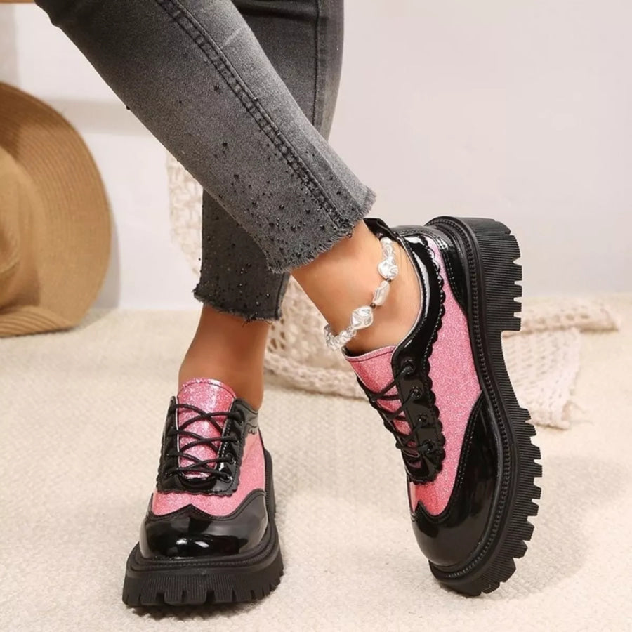 Round Toe Platform Loafers Apparel and Accessories